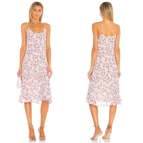 Rag & Bone Eva Floral Slip Midi Dress in Floral Pink 0 - Picture 1 of 11